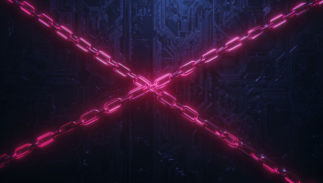 Crossing Neon Chains Creating Futuristic Digital X