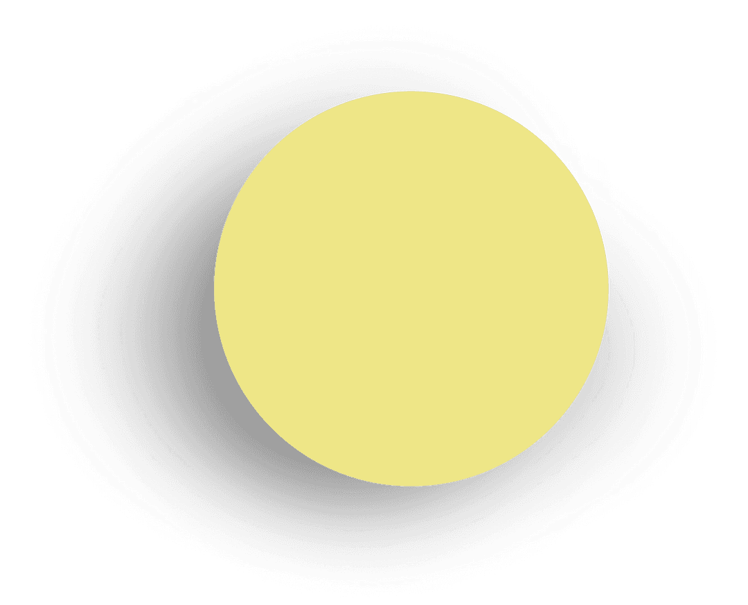 Yellow Circle on Transparent Background Isolated Minimalist Design