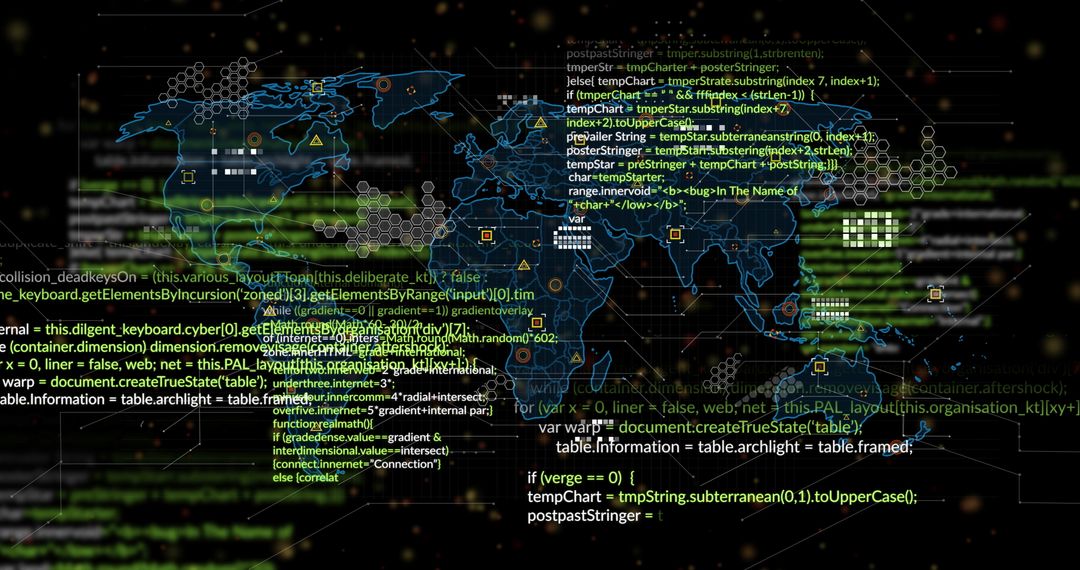 Global Data Processing with Digital World Map Concept
