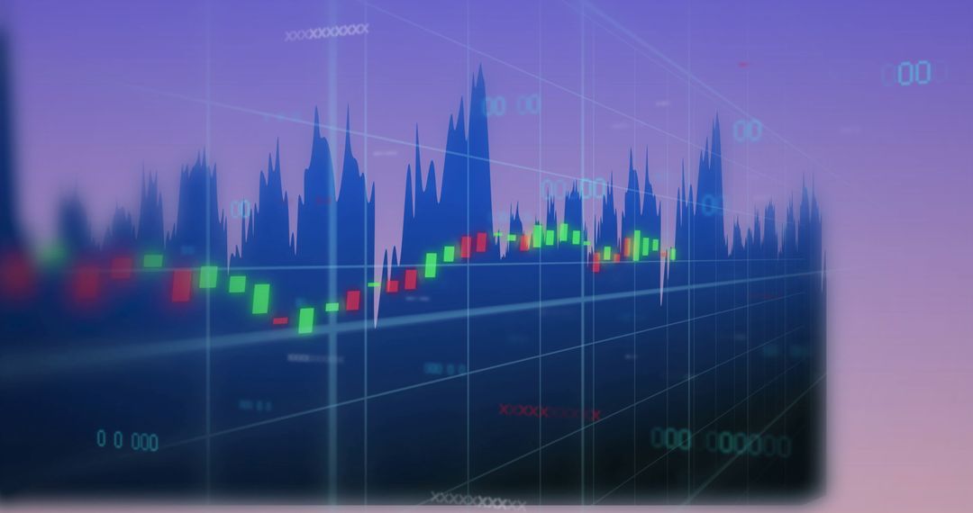 Abstract Financial Graph on Digital Screen with Data Processing Concept