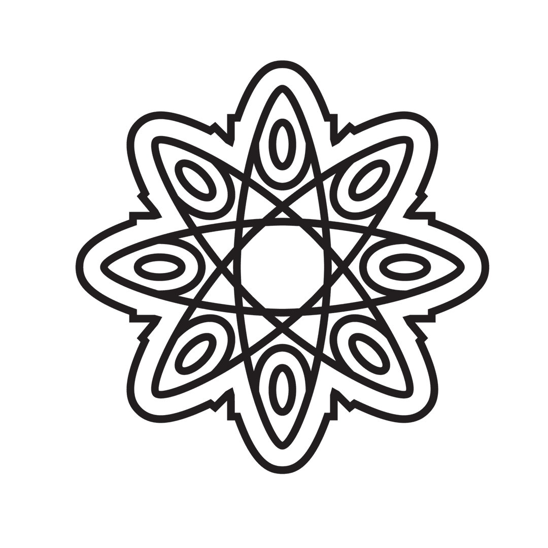 Black Abstract Geometric Mandala on Transparent Background