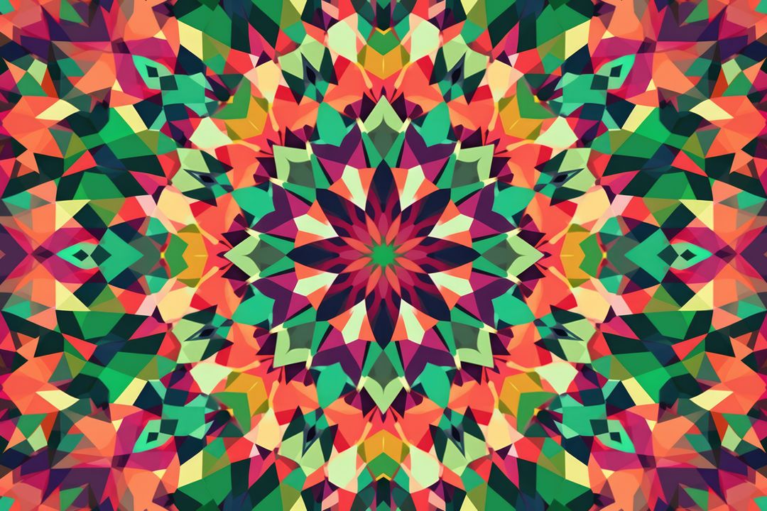 Abstract Geometric Kaleidoscope Pattern - Free Images, Stock Photos and Pictures on Pikwizard.com