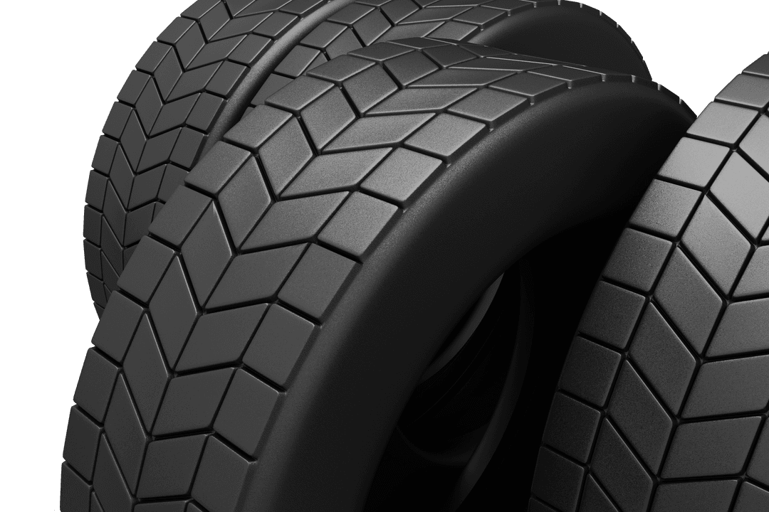 3D Isolated Car Tyres on Transparent Background for Travel Concept