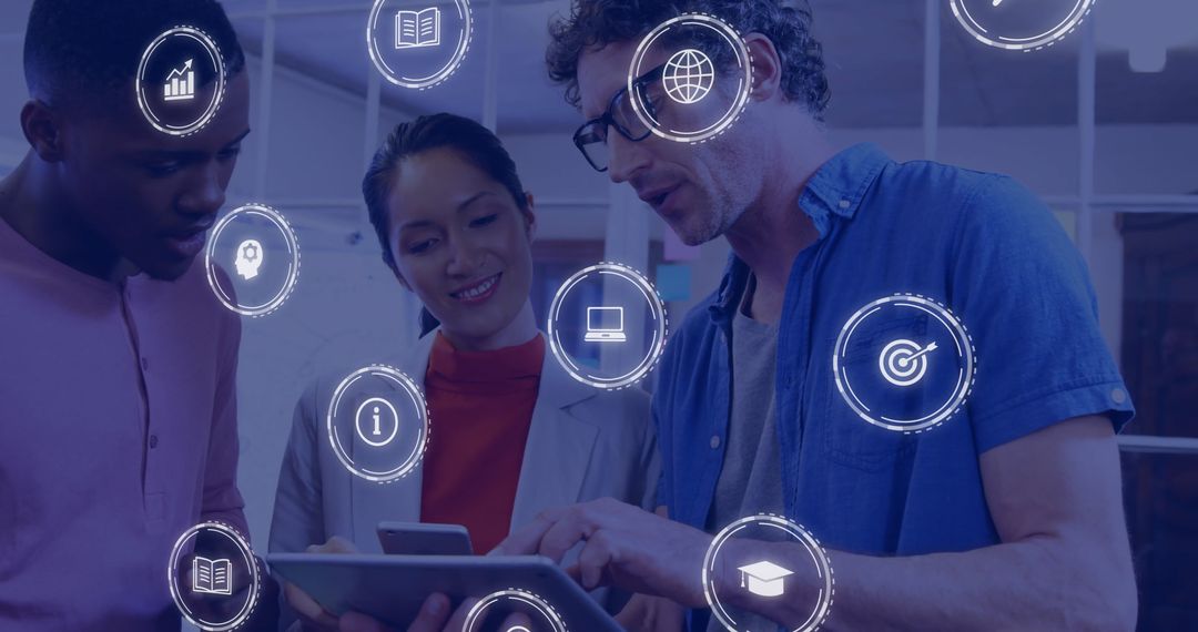 Business Professionals Discussing Digital Technology