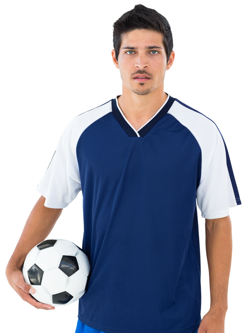 Transparent Soccer Player Holding Ball with Serious Expression - Download Free Stock Images Pikwizard.com