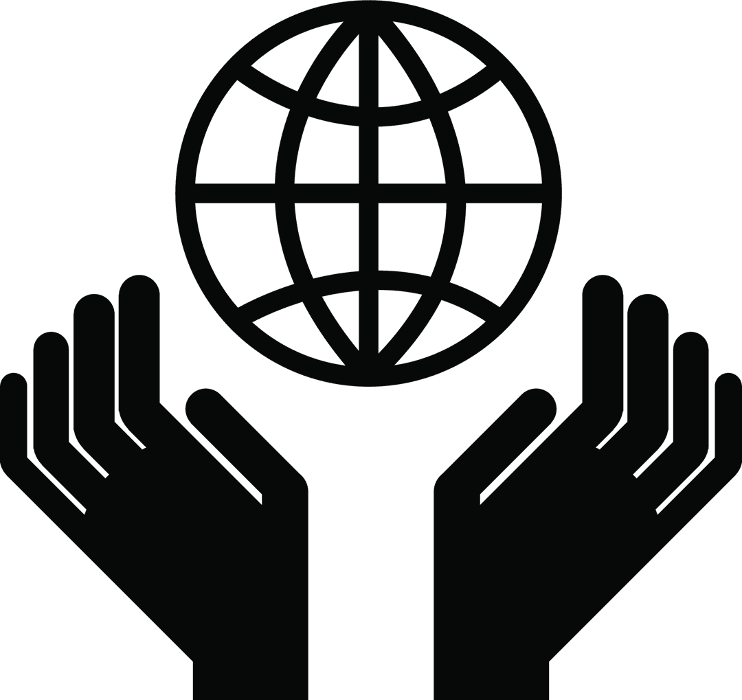 Black Hands Holding Globe Transparent Background Illustration