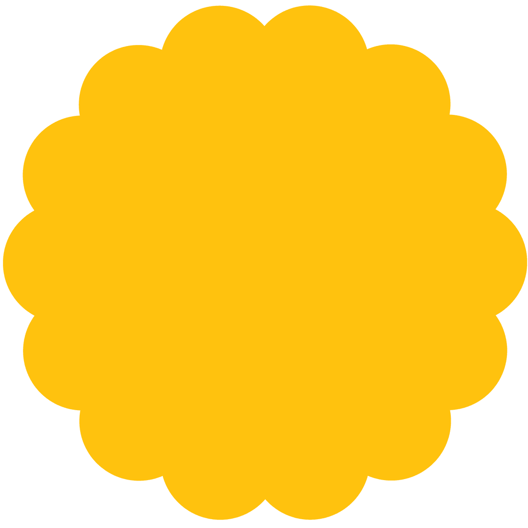 Yellow Circular Badge Invitation with Copy Space on Transparent Overlay