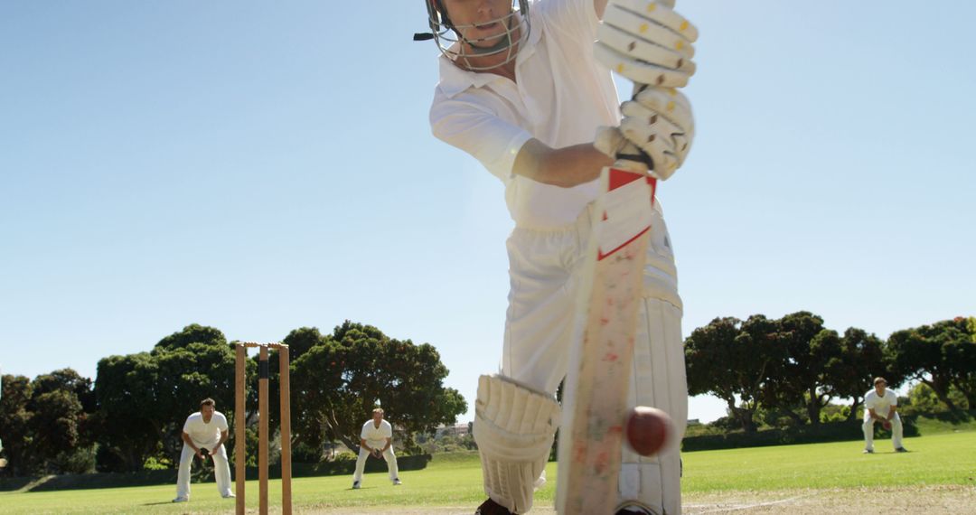 Cricketer Executing Straight Drive in Dynamic Match Action