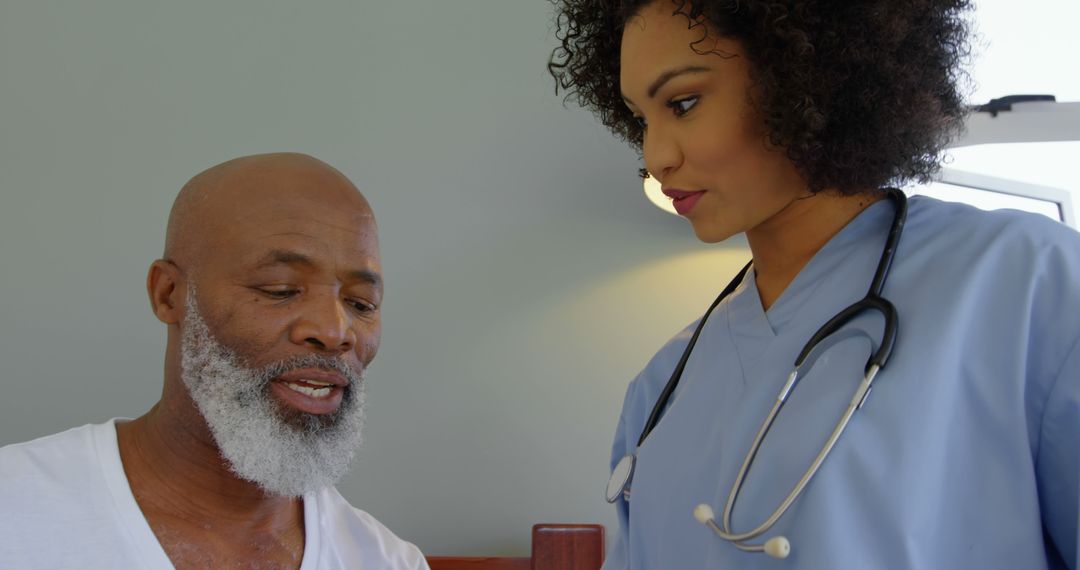 Doctor Performing Check-up on Senior African American Patient - Free Images, Stock Photos and Pictures on Pikwizard.com