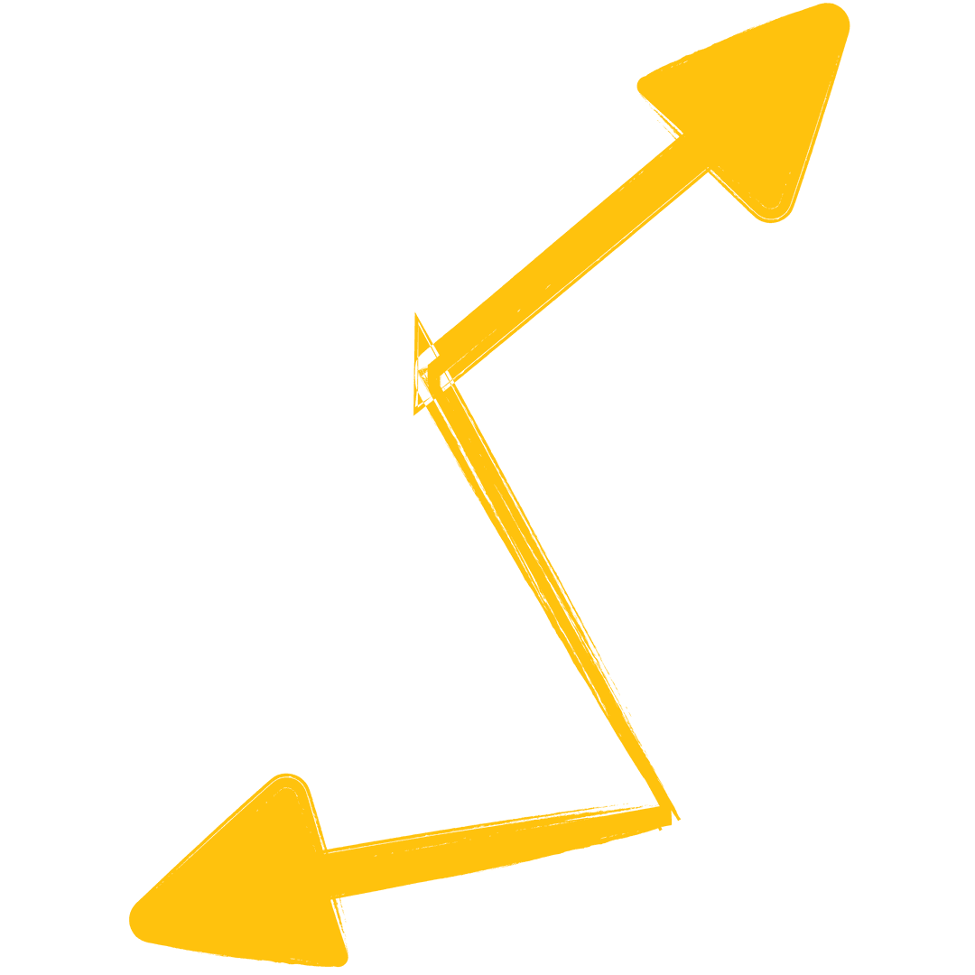 Yellow Zigzag Double Arrow on Transparent Background Design