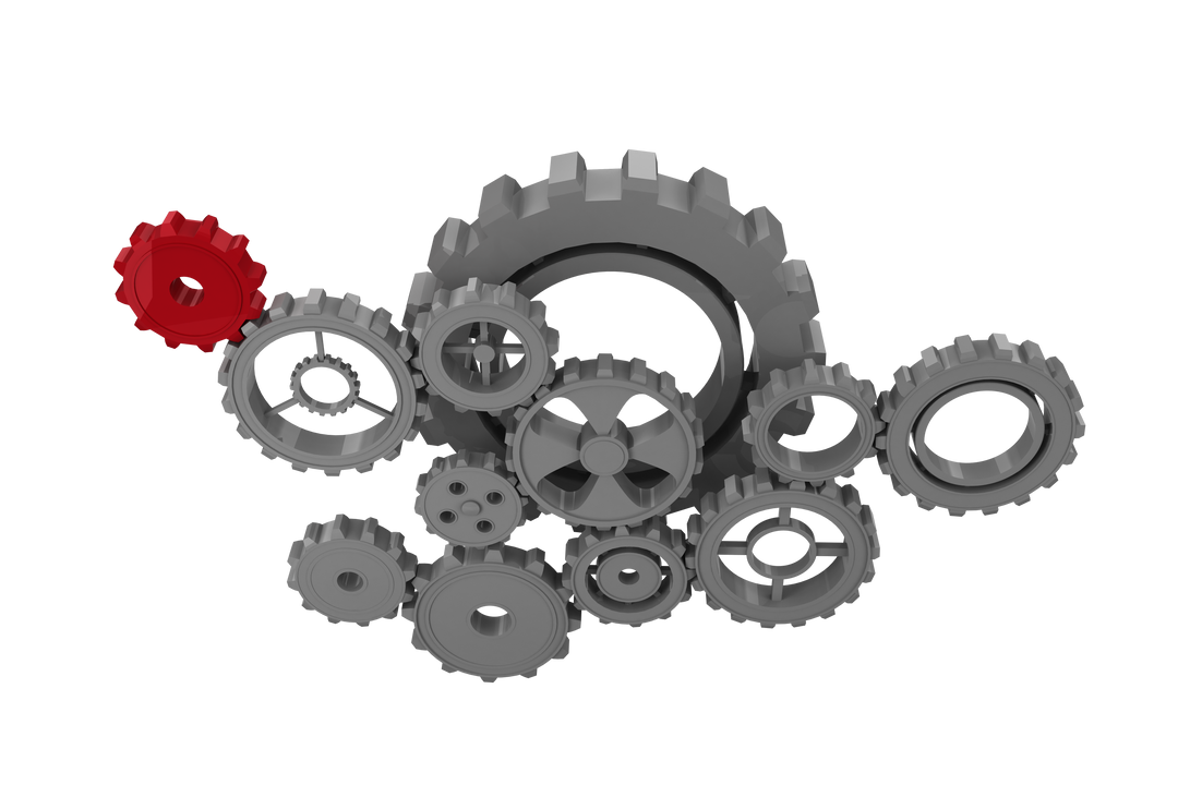 Red and Gray Cogs Overlapping on Transparent Background - Download Free Stock Images Pikwizard.com