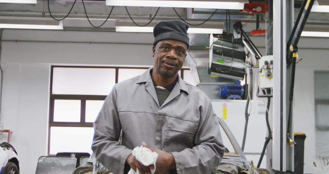 Experienced Auto Mechanic Standing in Workshop Wearing Uniform - Free Images, Stock Photos and Pictures on Pikwizard.com