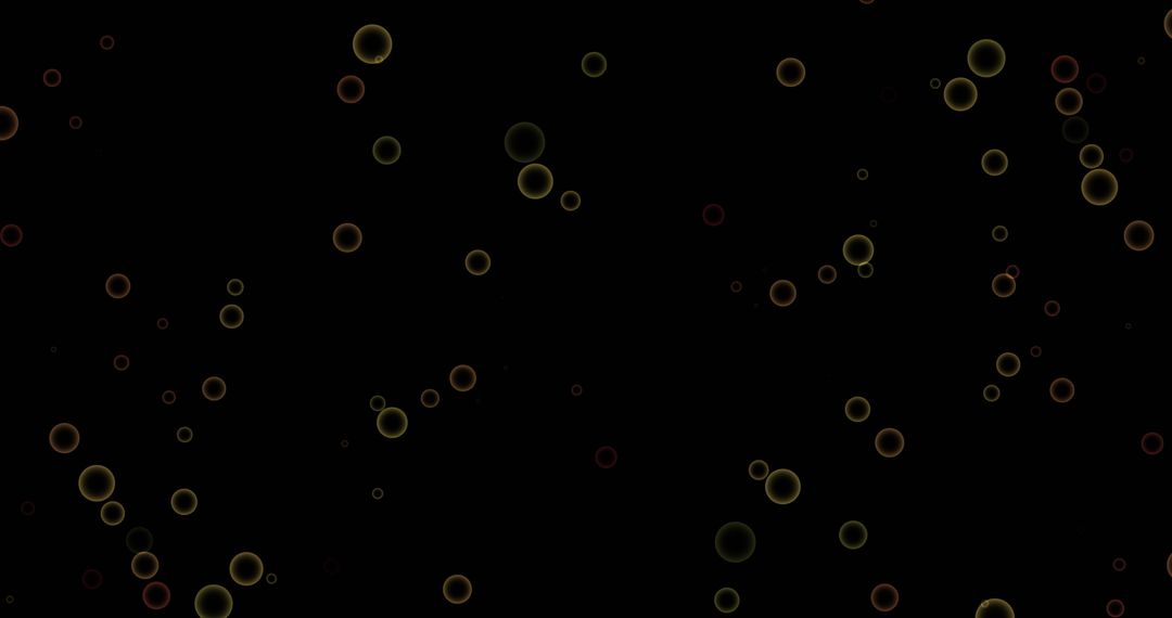 Falling Confetti and Glowing Circle Pattern on Black Background