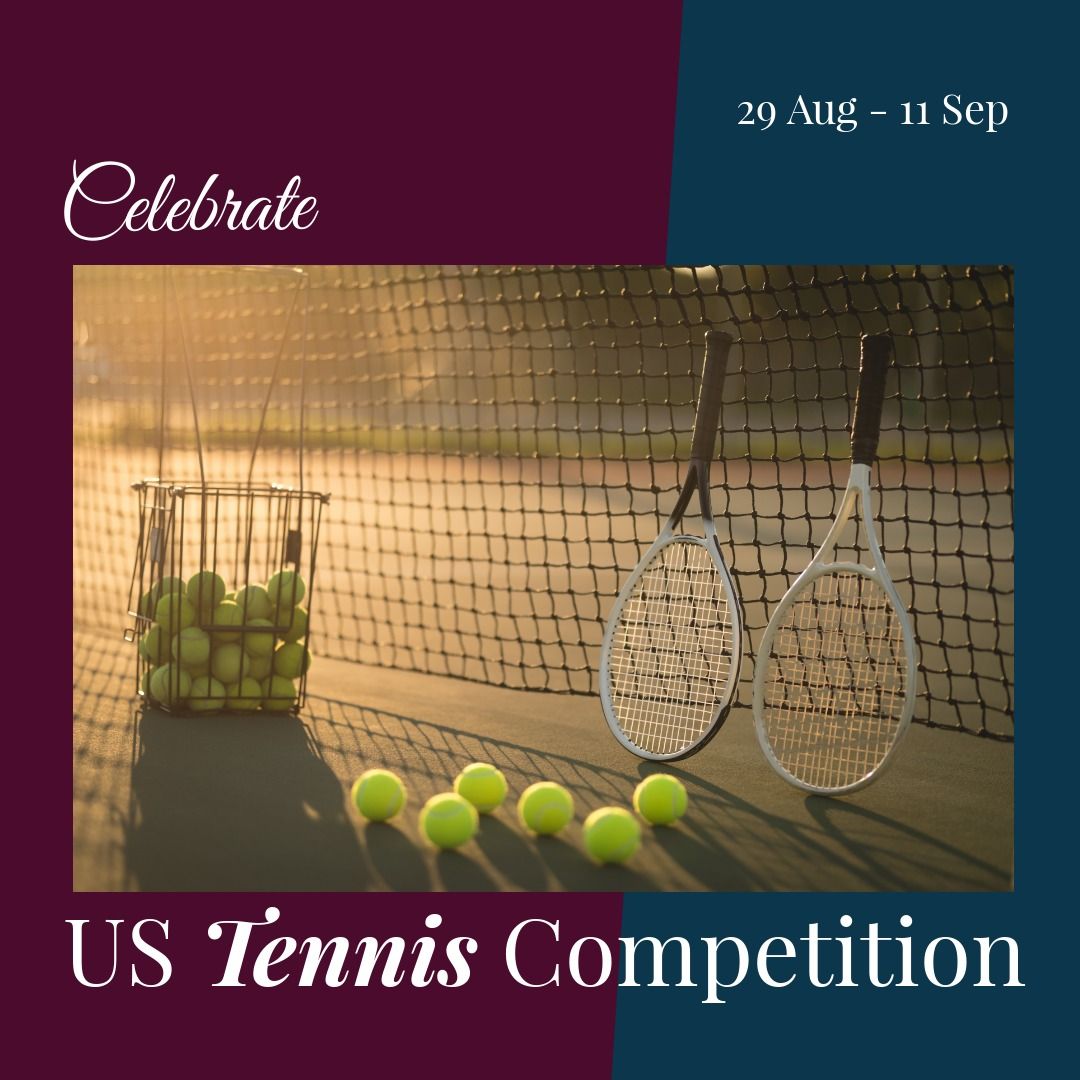 Celebrating US Tennis Competition with Tennis Gear on Court - Download Free Stock Templates Pikwizard.com