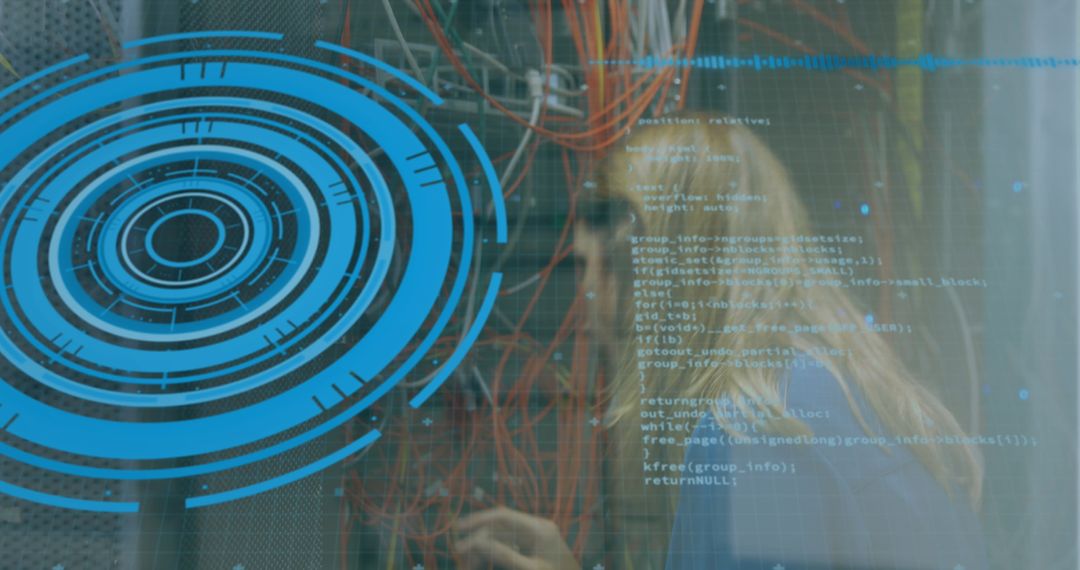 Cybersecurity Concept with Digital Interface Overlap