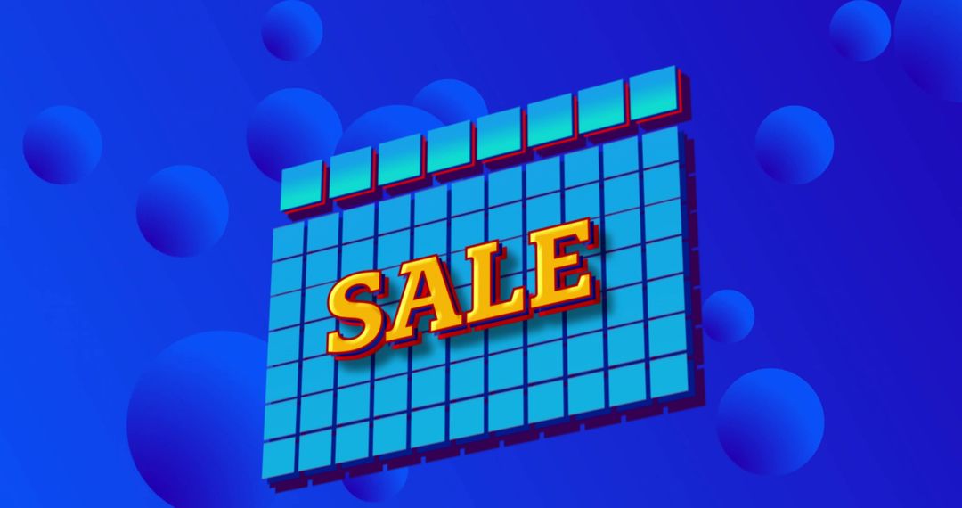 Retro Blue Sale Banner with Geometric Elements