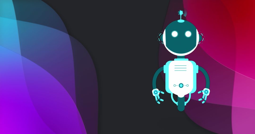 Digital AI Chat Bot on Abstract Colorful Background