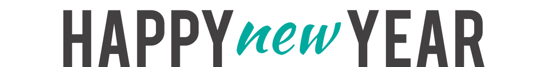 Transparent happy new year modern typography design