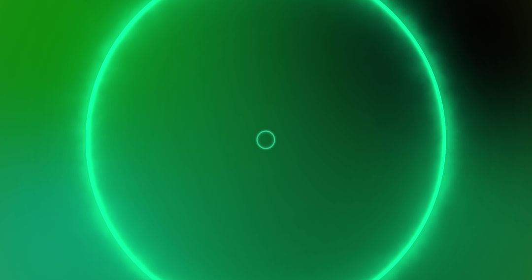 Pulsating Neon Circles on Green Gradient