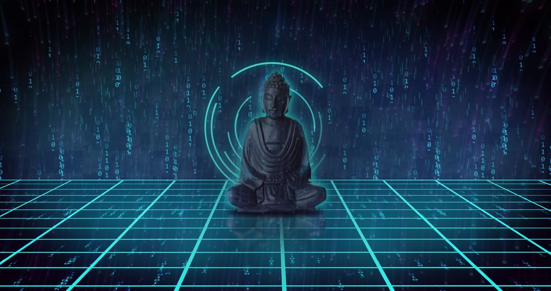 Buddha Zen in Digital Matrix World