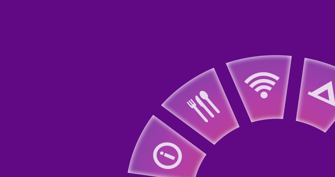 Travel Icons with Digital Gradient on Pink Background