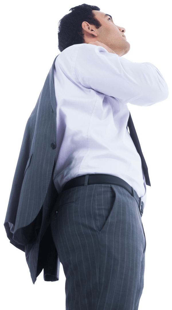 Confident Businessman Waiting on Transparent Background