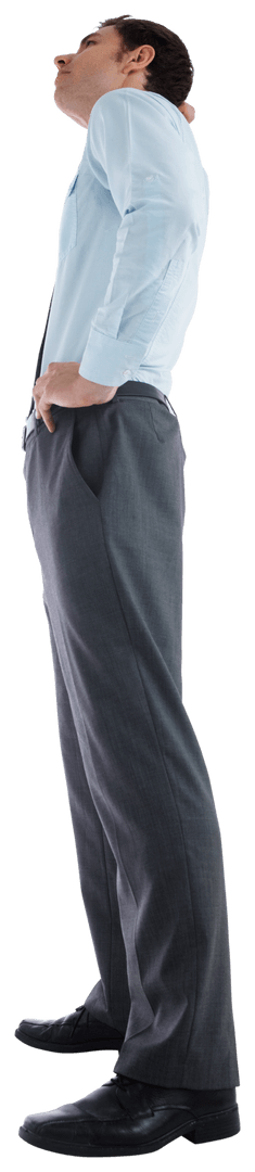 Transparent Background Businessman Pensively Thinking