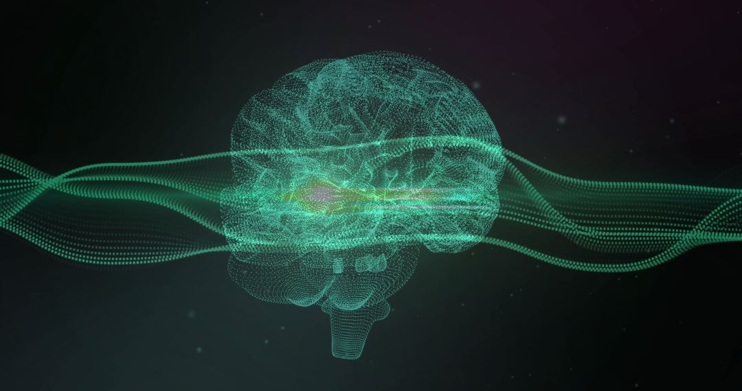 Digital Brain with Network Connections Illustrating Technology Concept
