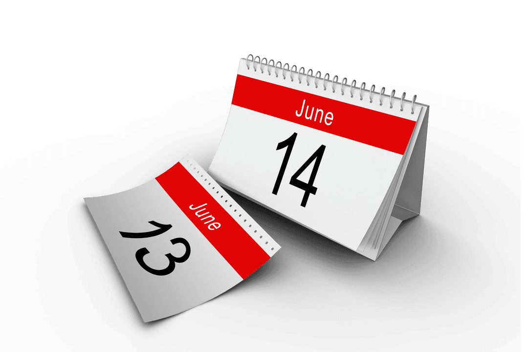 Transparent Calendar Flipchart Showcasing June Dates