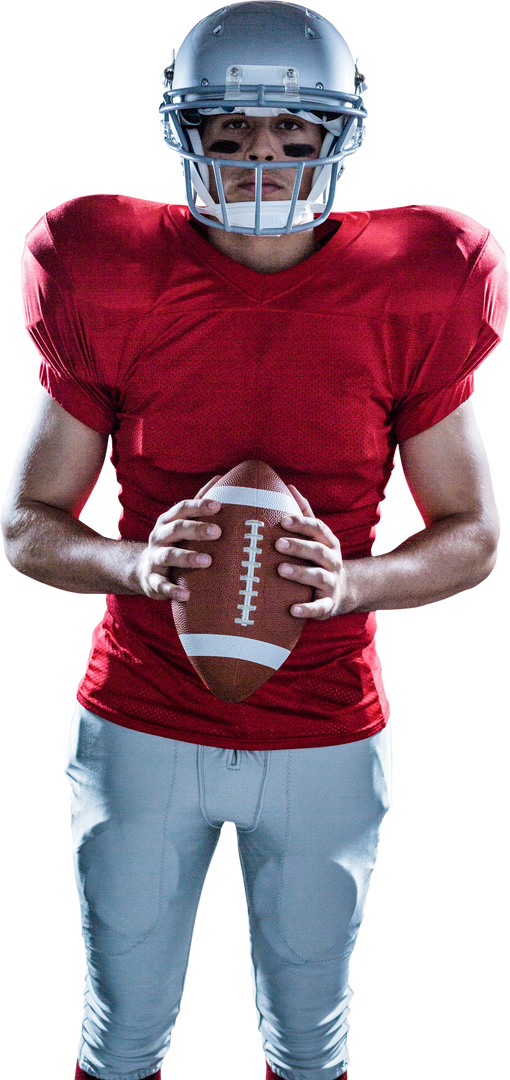 Transparent Athlete in American Football Uniform Holding Ball - Download Free Stock Images Pikwizard.com