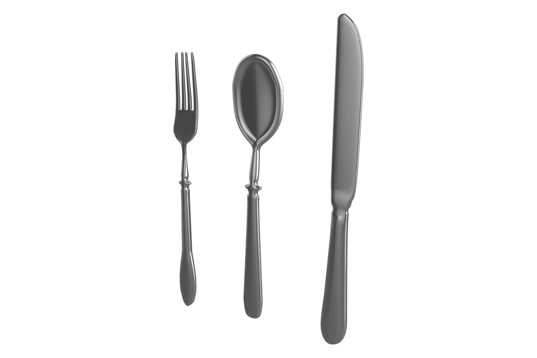 Illustration of Fork Spoon Knife on Transparent Background