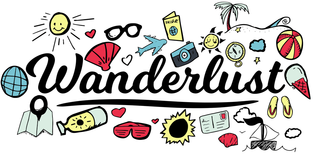 Wanderlust Travel Icons on Transparent Background