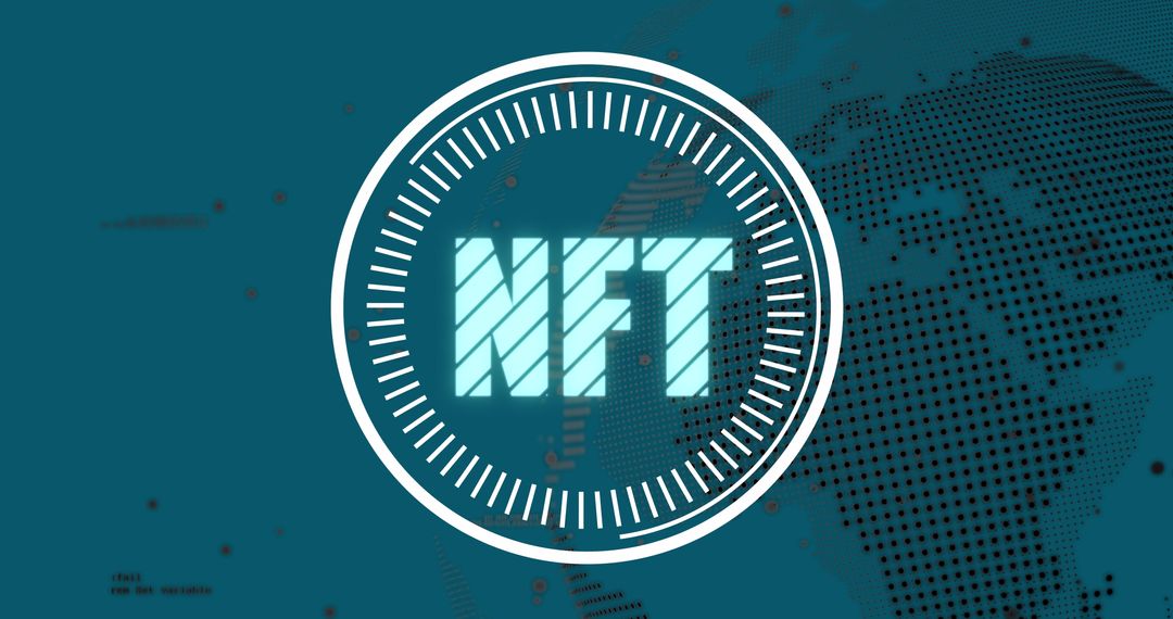 NFT Technology Network Over Digital Globe