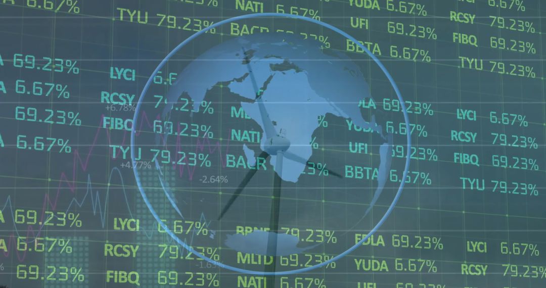 Global Financial Data with Renewable Energy Concept