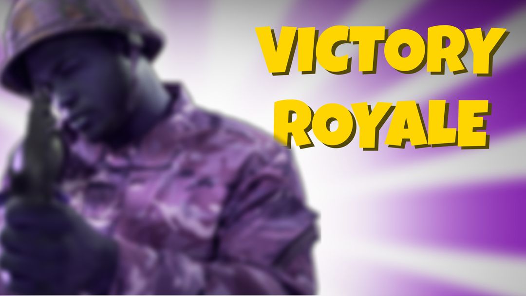 Soldier Saluting with Victory Royale Text for Gaming or Military Events - Download Free Stock Templates Pikwizard.com