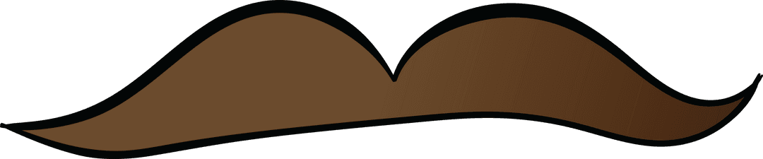Brown Mustache Illustration on Transparent Background