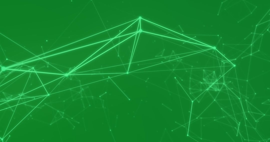 Abstract Network of Digital Connections on Green Background