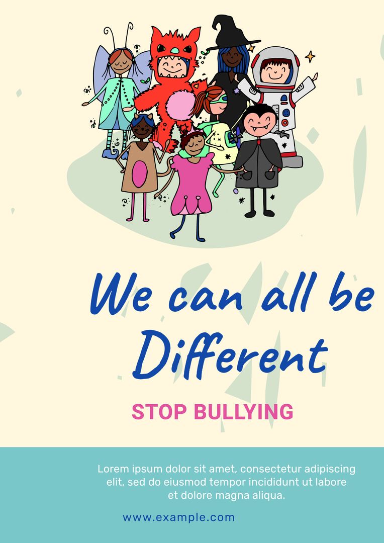 Children in Colorful Costumes Embracing Diversity Message