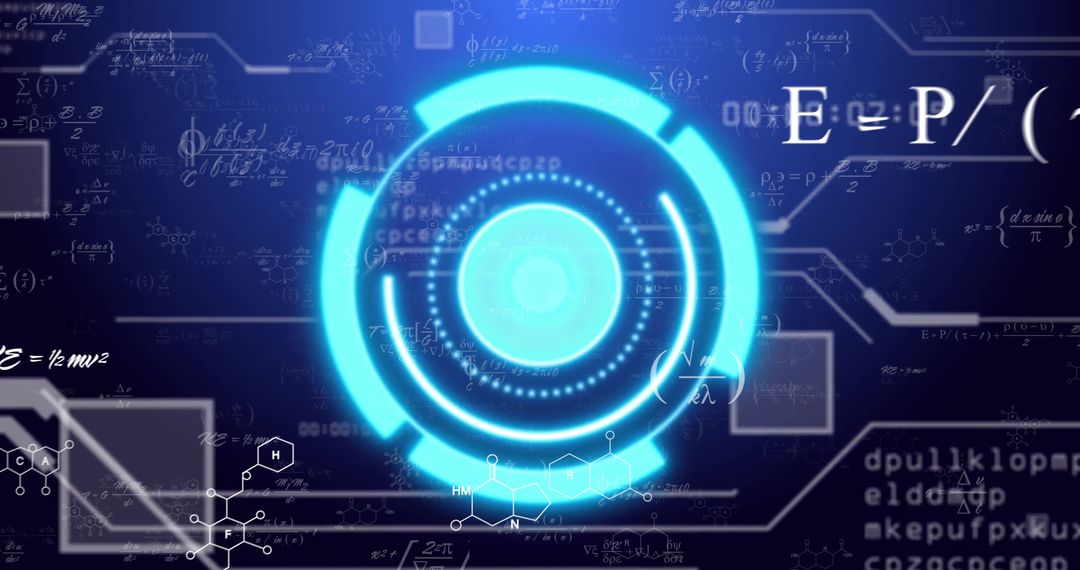 Futuristic Digital Interface with Mathematical Concepts