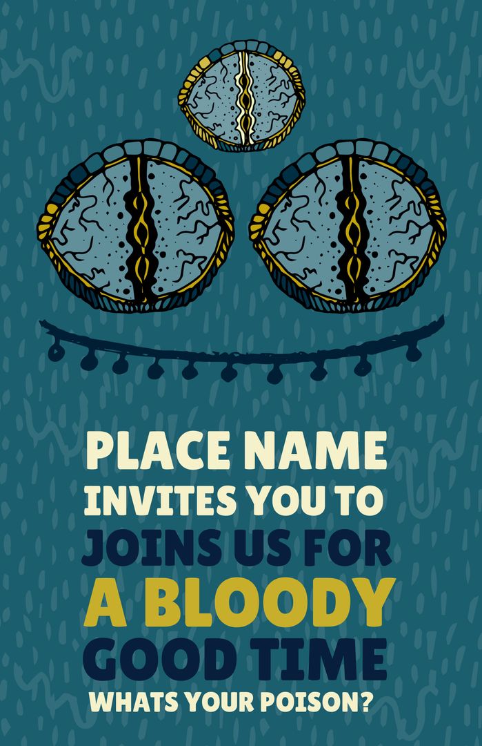 Spooky Cocktail Party Invitation Design with Halloween Theme