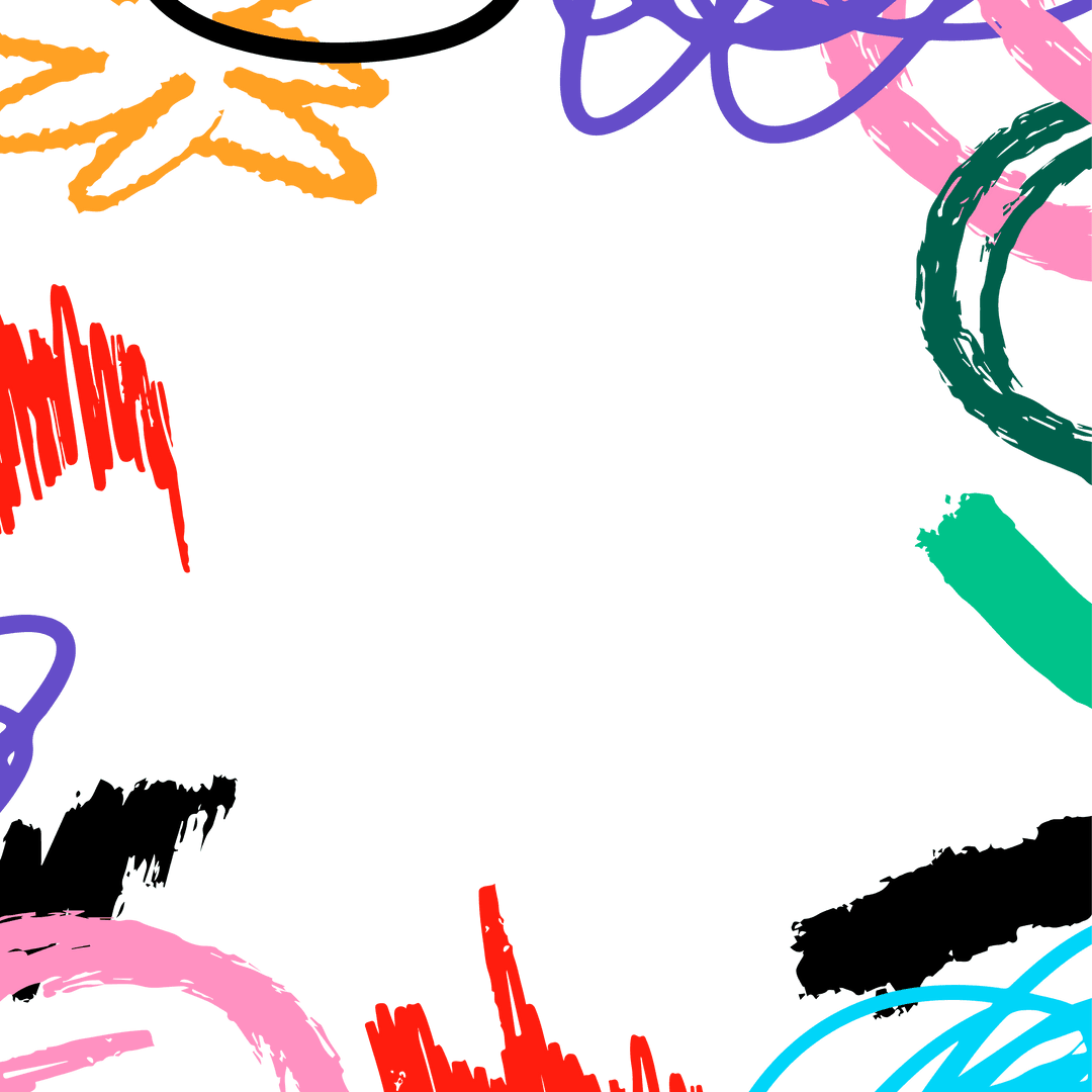 Colorful Abstract Scribbles on Transparent Background
