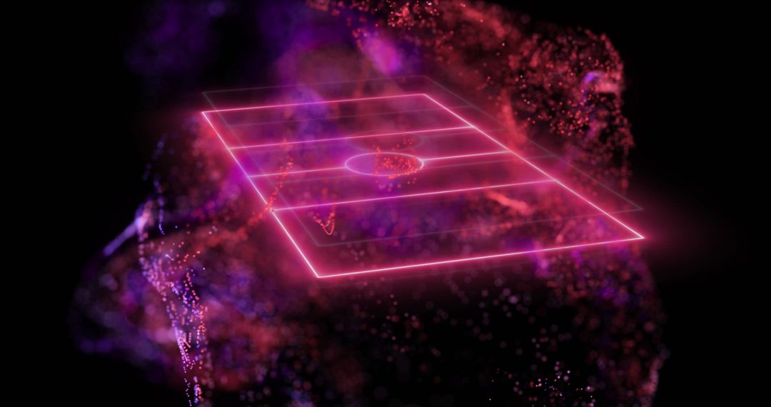 Neon Pink Digital Sports Field in Futuristic Style