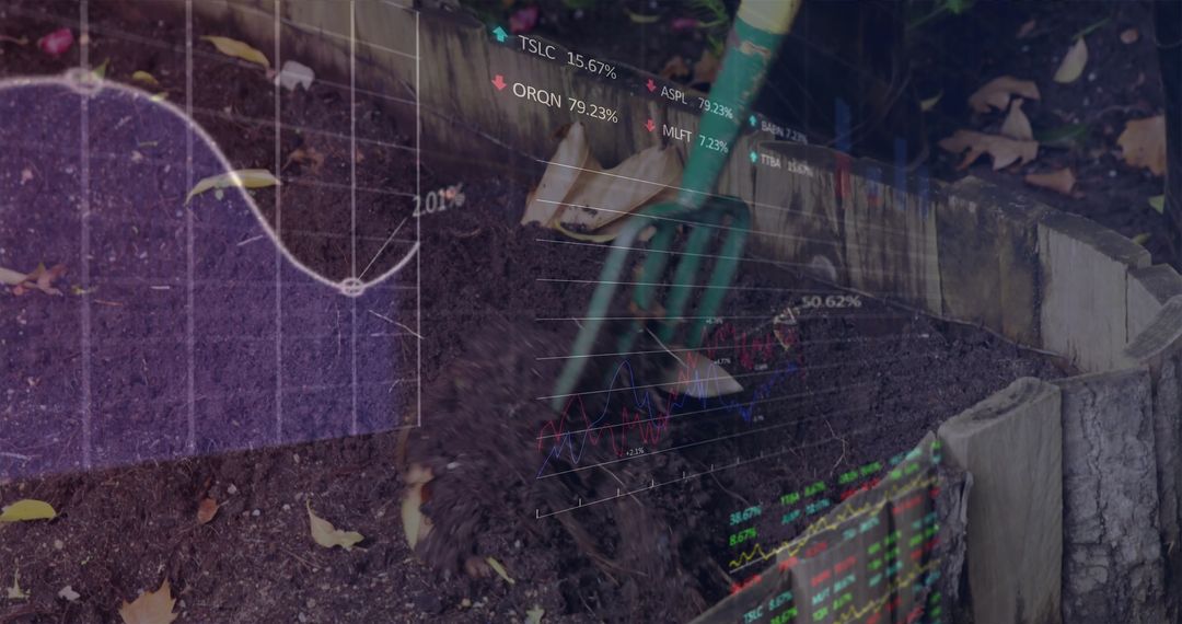 Gardening with Stock Market Data Overlay for Growth Concept