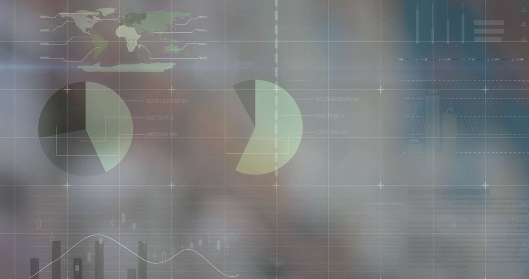 Abstract Digital Interface with Financial and Global Data