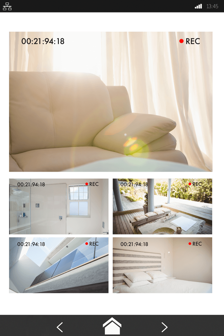 Transparent Surveillance Feed Displaying Modern Home Interior