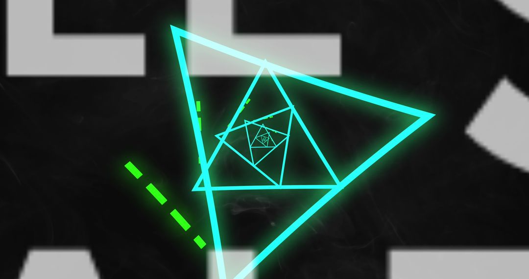 Neon Green Geometric Abstract Digital Illustration