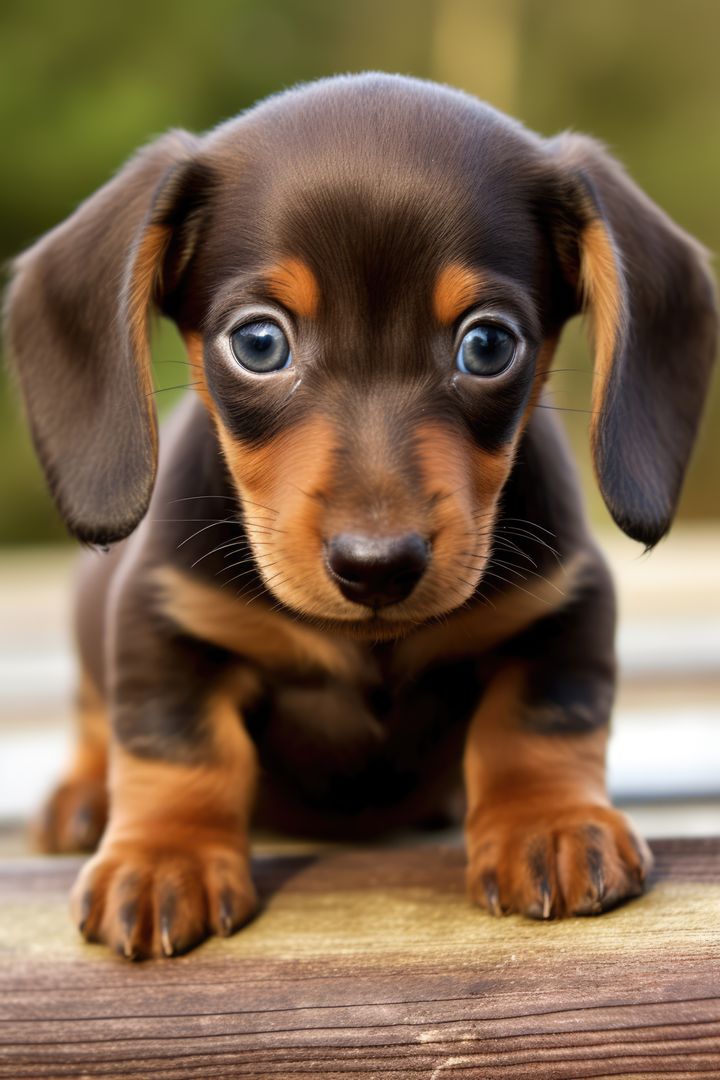 Adorable Dachshund Puppy with Blue Eyes Looking at Camera - Free Images, Stock Photos and Pictures on Pikwizard.com