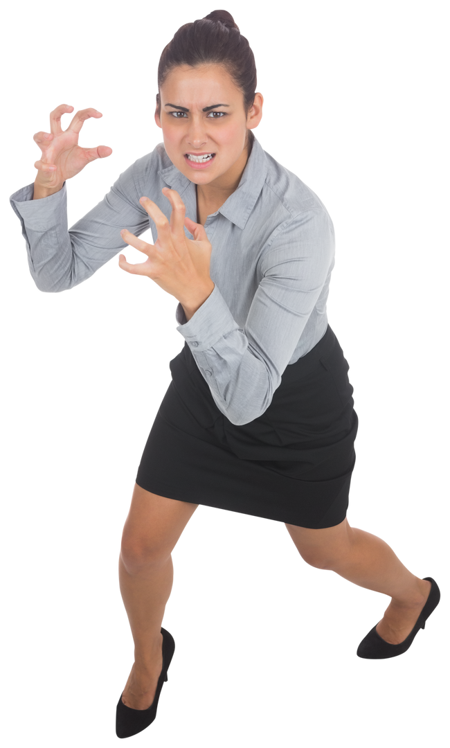 Furious Biracial Businesswoman On Transparent Background Clenching Fists - Download Free Stock Images Pikwizard.com