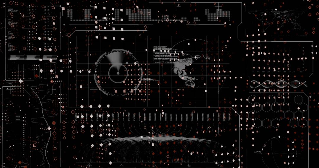 Futuristic Digital Dashboard with Circular Radar Interface