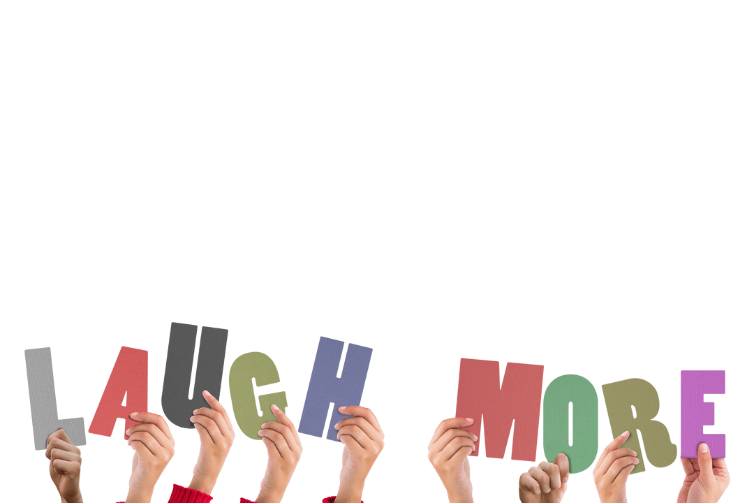 Digital Illustration Hands Holding Laugh More Text Transparent Background